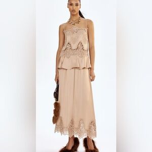 Sleeveless Lace H&M Blouse - champagne beige sz Small